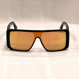 Tom Ford Black Frame Sunglasses with Amber Lenses